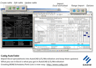 AutoCAD LT Excel- {Cadig AutoTable 3.0} screenshot